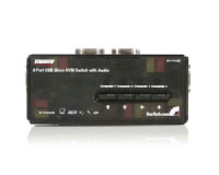 Startech.com 4 Port Black USB KVM Switch Kit with Cables and Audio (SV411KUSB)